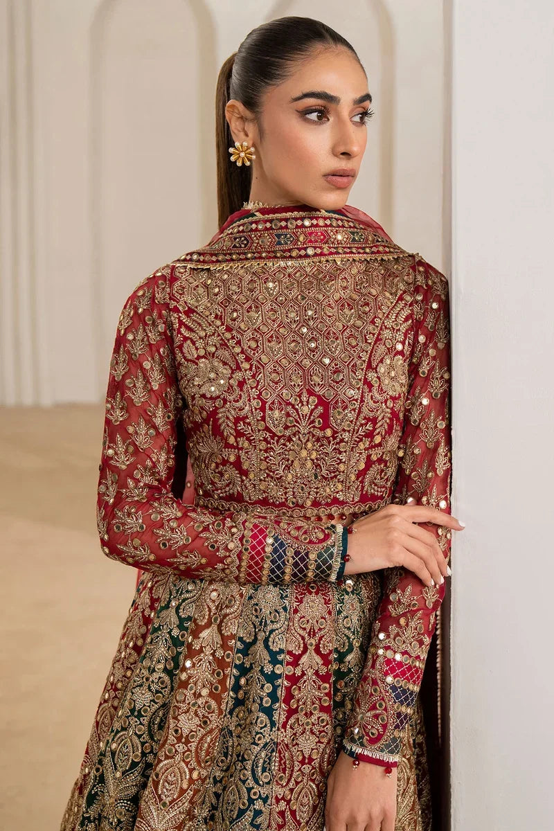 "Close-up detailing on the Jazmin WF24-02 chiffon shirt bodice featuring delicate embroidered yokes and fine panel work."