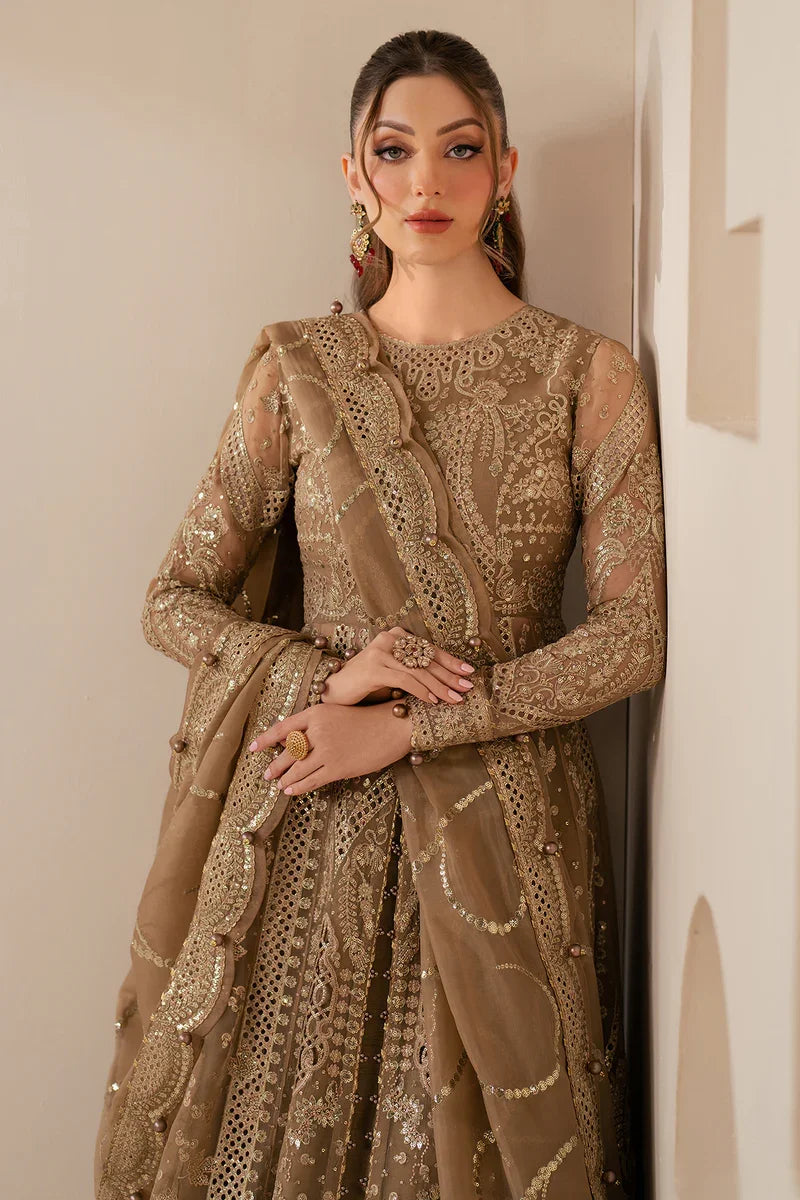 "Close-up detailing on the Jazmin WF25-04 chiffon shirt bodice featuring delicate embroidered yokes and fine panel work."