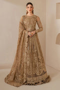 "Mirha Collections Jazmin WF25-04 embroidered luxury chiffon three-piece formal suit full length front view."