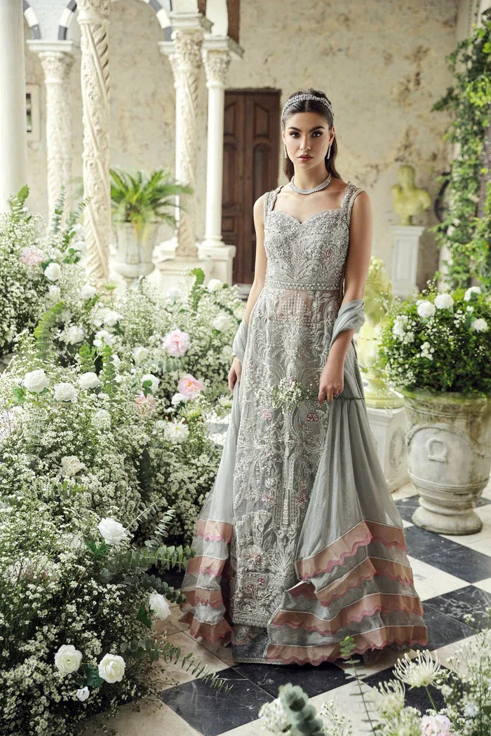 "Mirha Collections Mysie by Tahira Ezra intricately embroidered heavily embellished luxury formal set with trousers and dupatta."