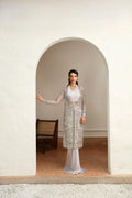 "Mirha Collections Mysie by Tahira Fere floral embroidered heavily embellished luxury formal shirt with trousers and dupatta three-piece set."