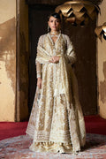 "Mirha Collections Suffuse Gulraiz floral embroidered heavily embellished wedding formal shirt with trousers and dupatta three-piece set."
