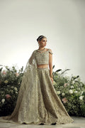 "Mirha Collections Mysie by Tahira Hansel intricately embroidered heavily embellished luxury formal set with trousers and dupatta."