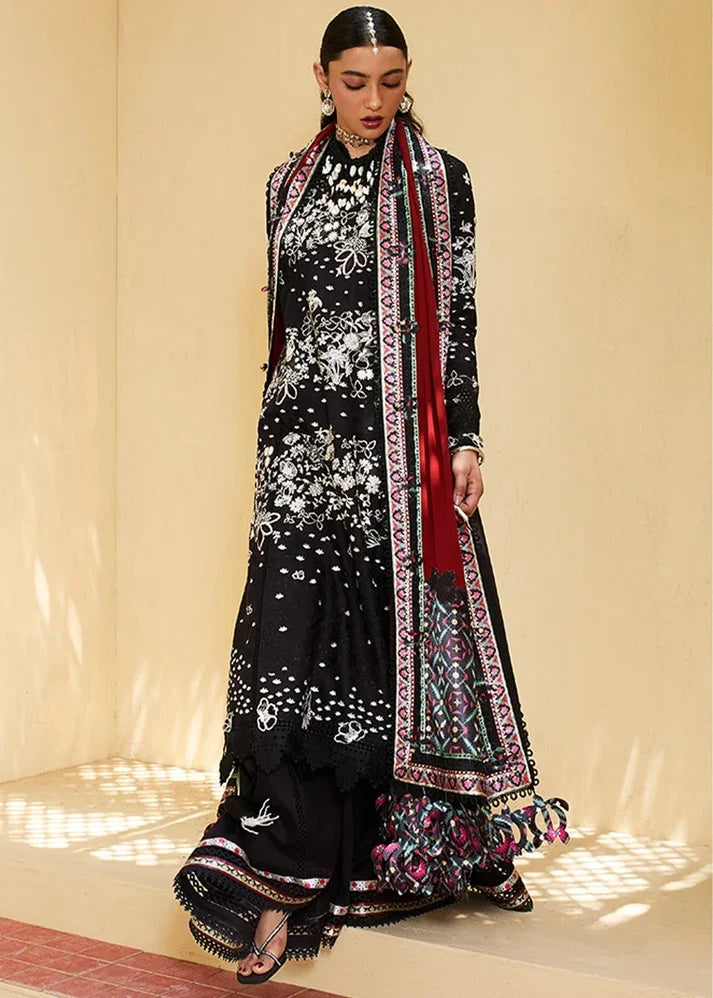 "Focus on matching printed/embroidered chiffon dupatta framed with organza borders paired with Suffuse Kiran outfit."