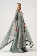 "Mirha Collections Maria B MC-26V1-05 rich velvet couture shirt with raw silk trousers and heavy embroidered dupatta three-piece formal suit."