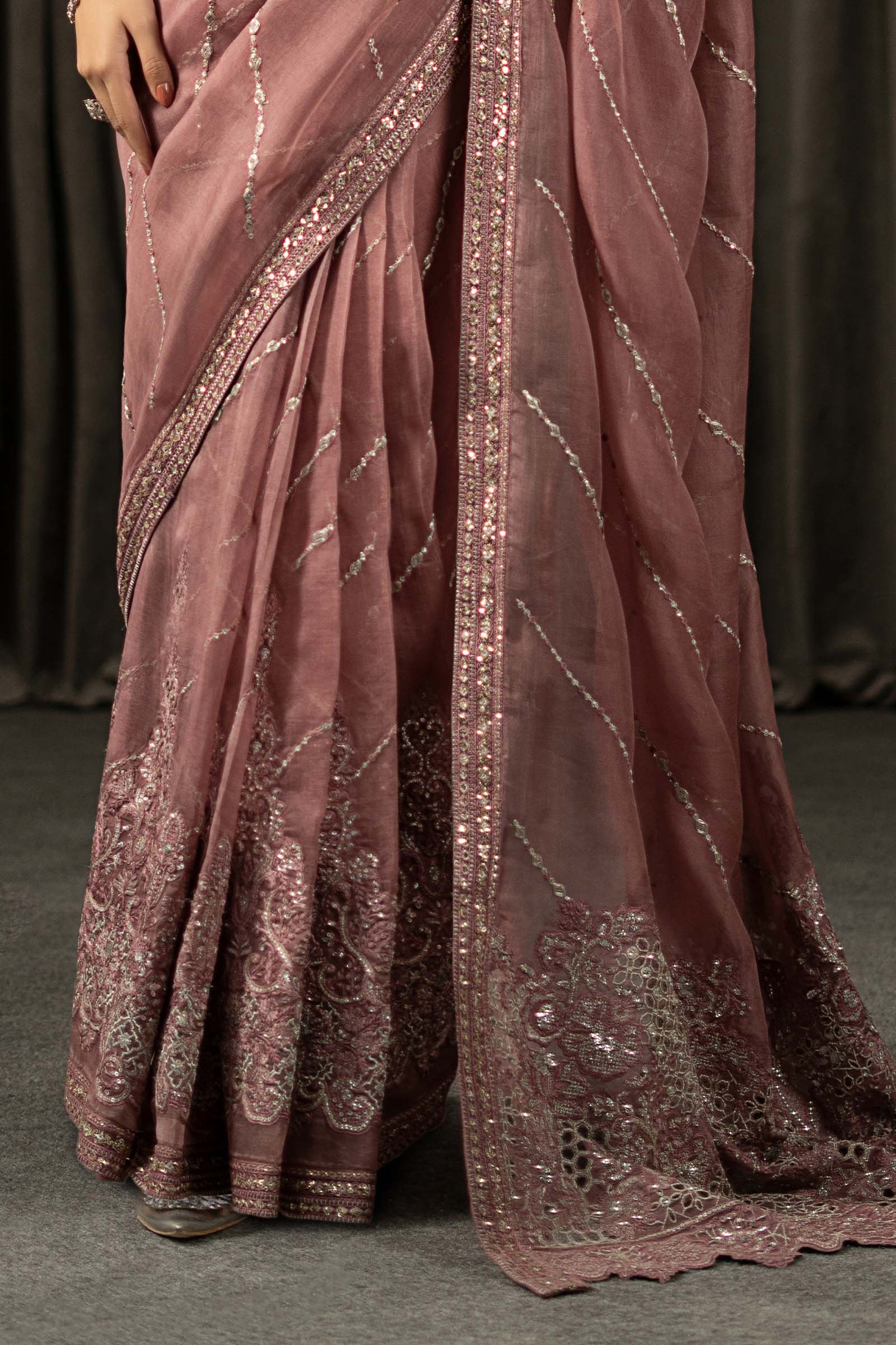 Maria.B. - Embroidered Organza Saree