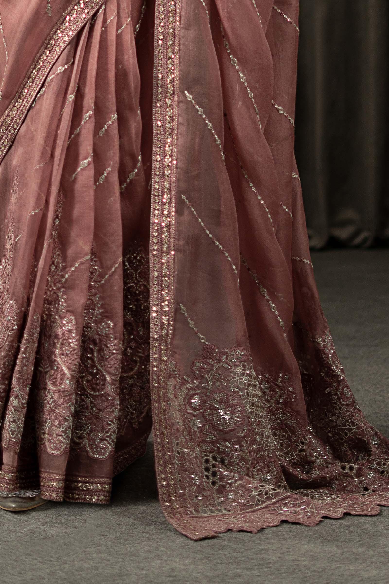 Maria.B. - Embroidered Organza Saree