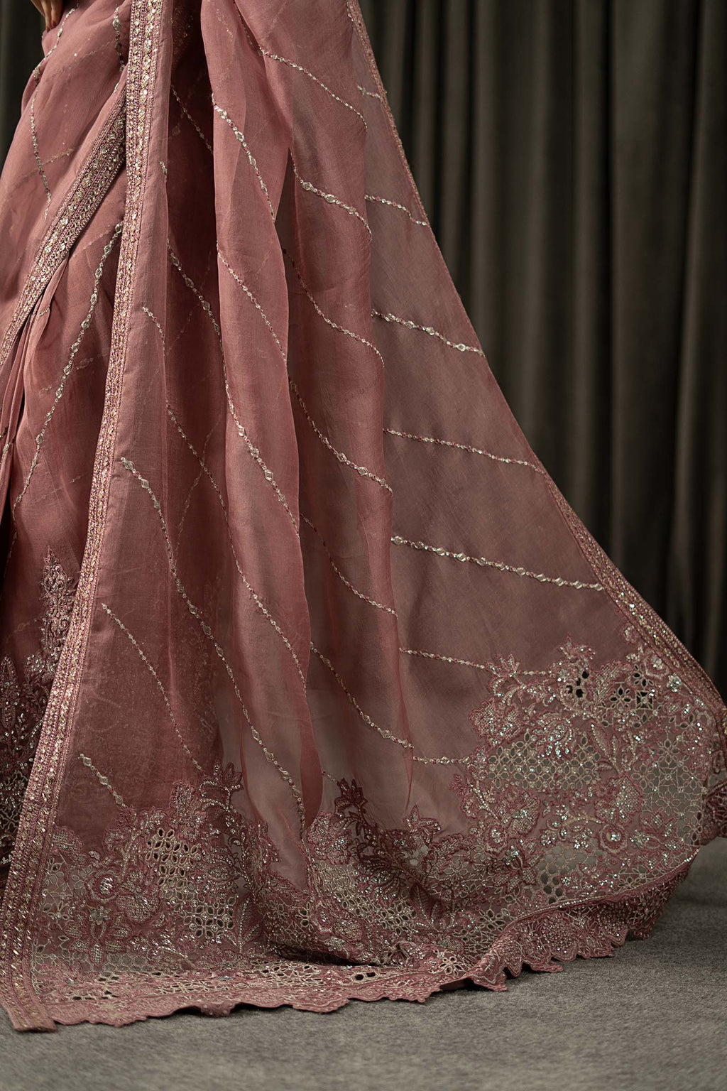 Maria.B. - Embroidered Organza Saree