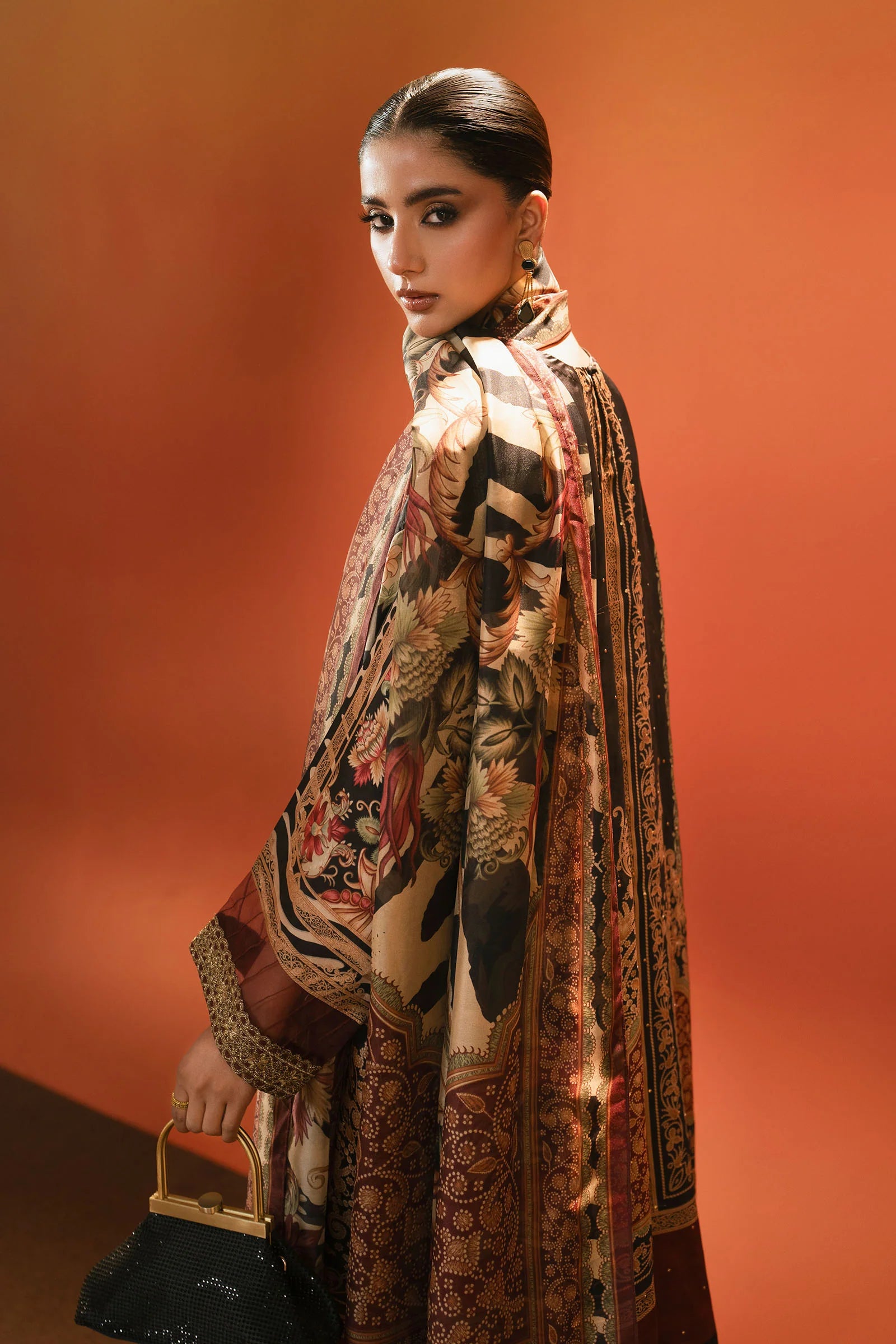 Maria.B. - Embroidered Satin Silk Suit