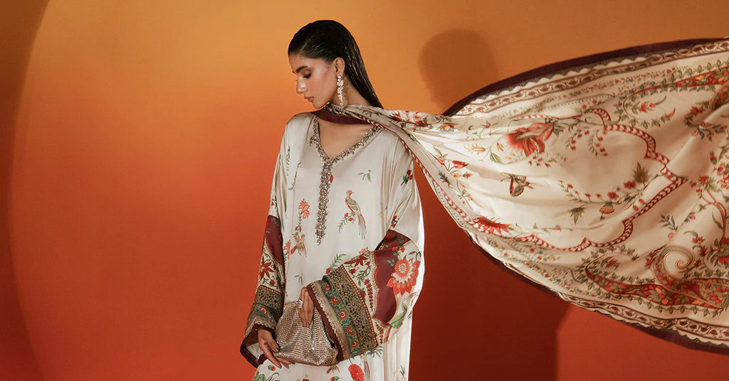 Maria.B. - Embellished Satin Silk Suit