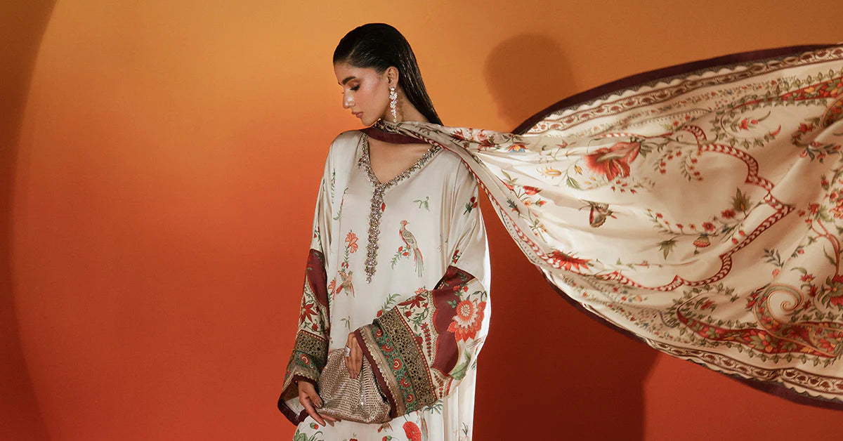 Maria.B. - Embellished Satin Silk Suit