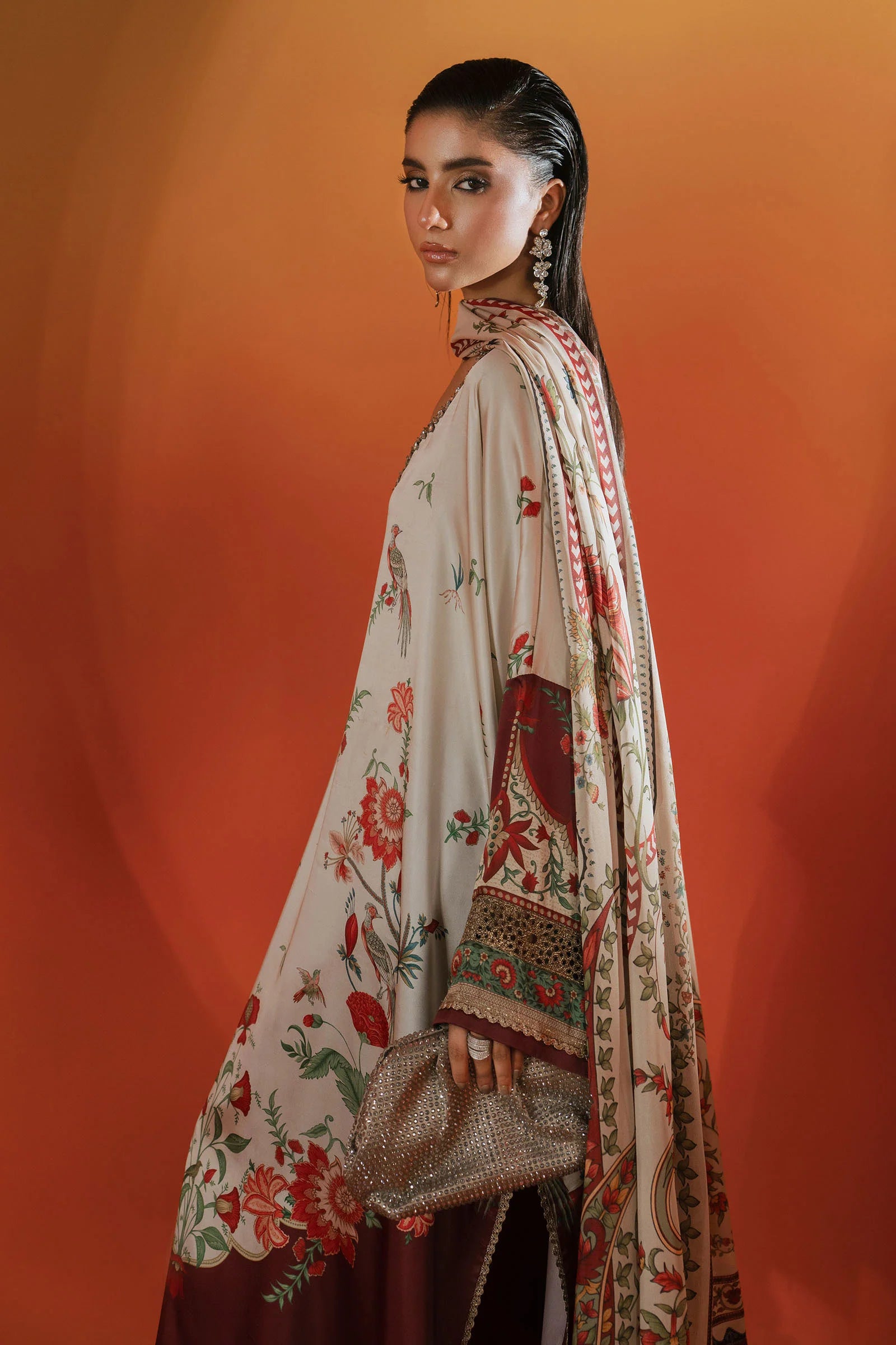 Maria.B. - Embellished Satin Silk Suit