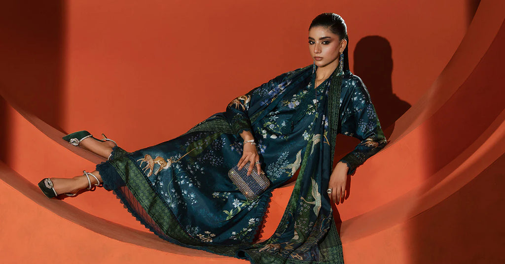Maria.B. - Printed Satin Silk Suit