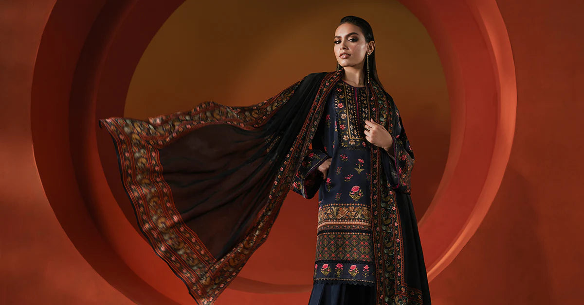 Maria.B. - Printed Satin Silk Suit