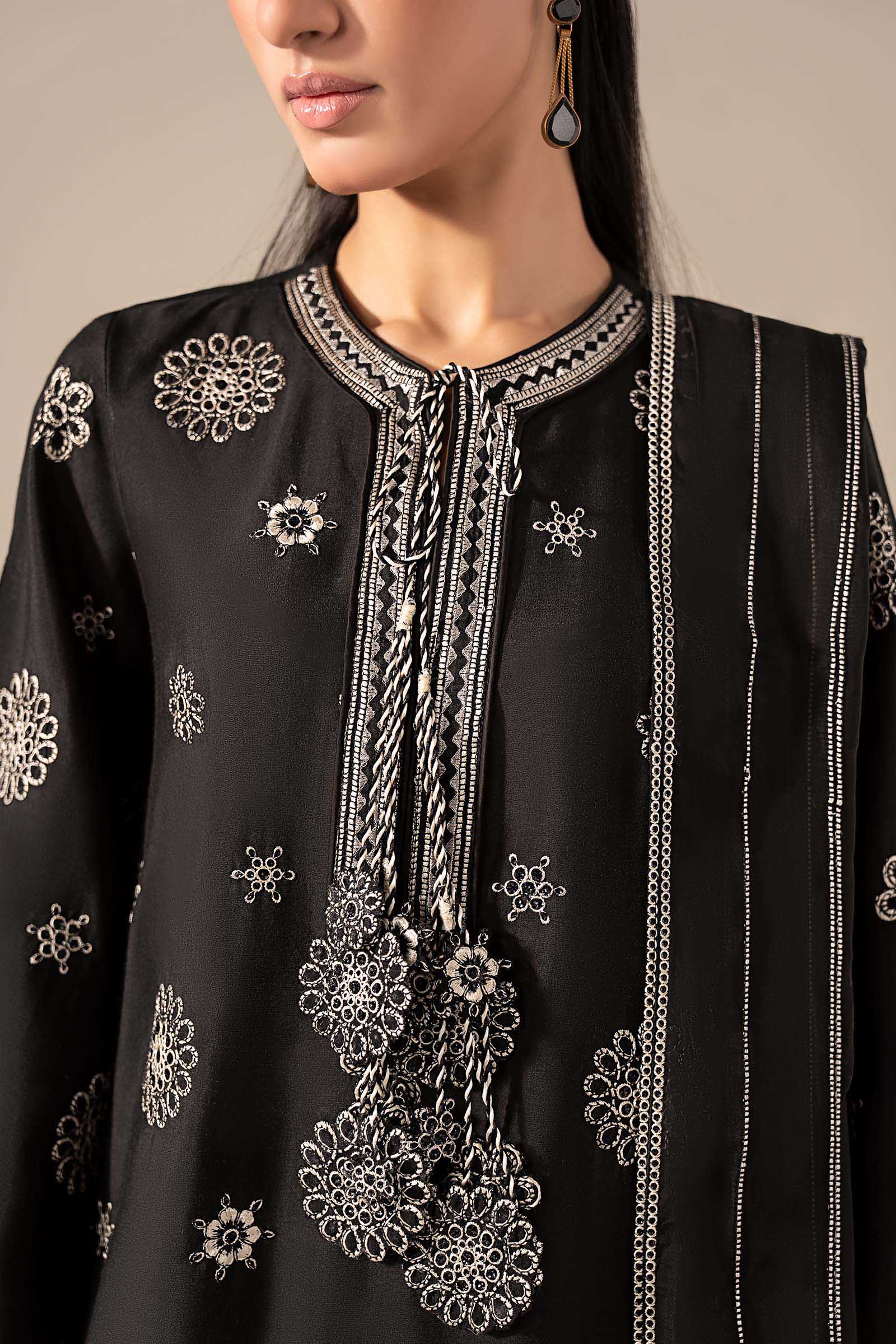 Maria.B.- 3 Piece Embroidered Tissue Staple Suit