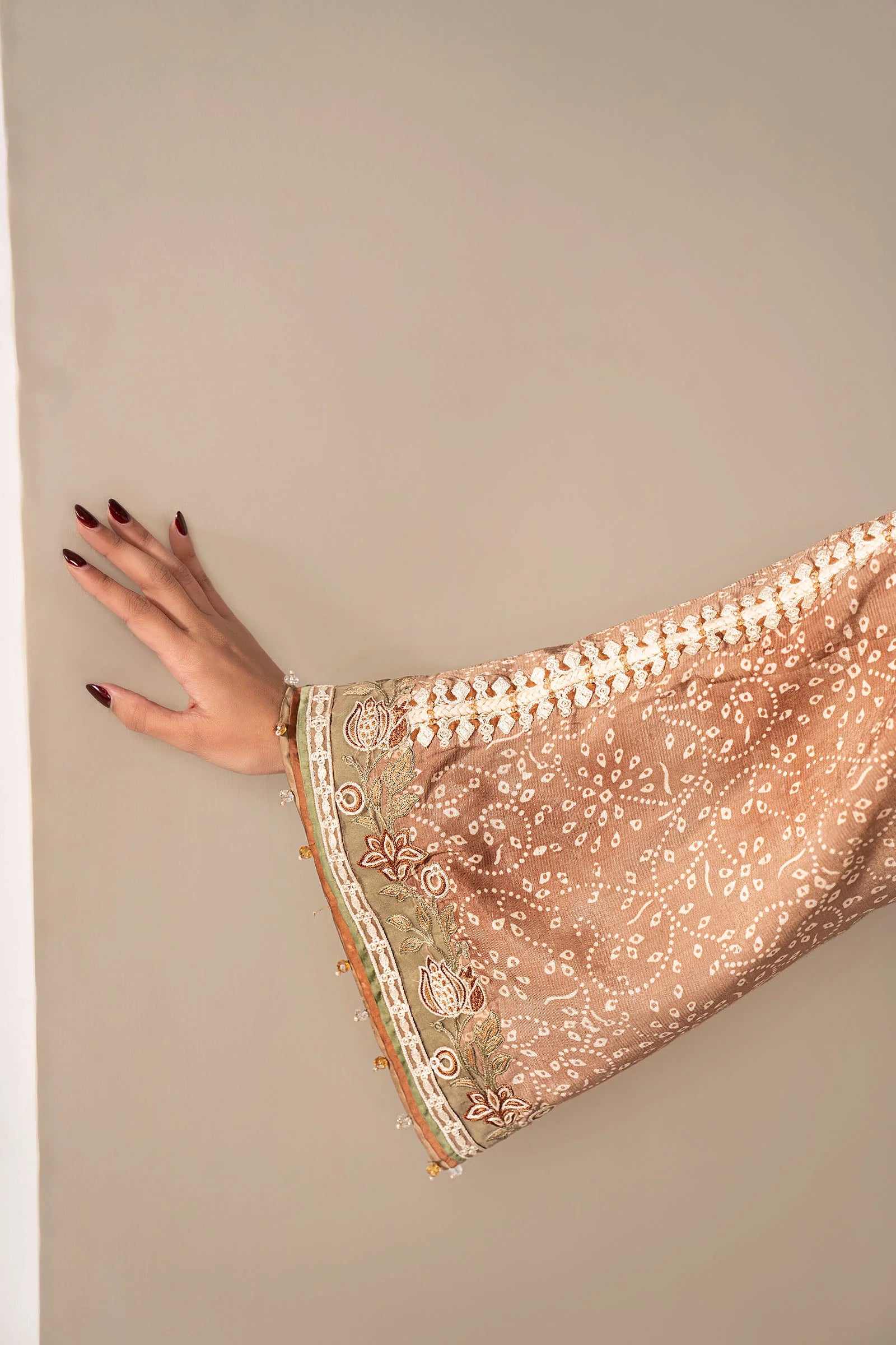 Maria.B. - 3 Piece Embroidered Silk Suit