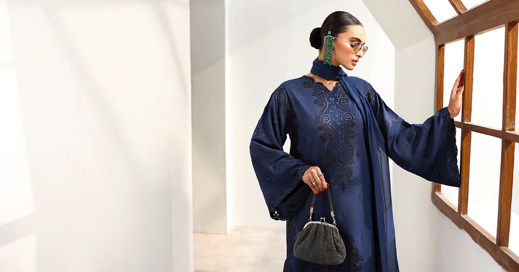 Maria.B. - Embroidered Raw Silk Suit