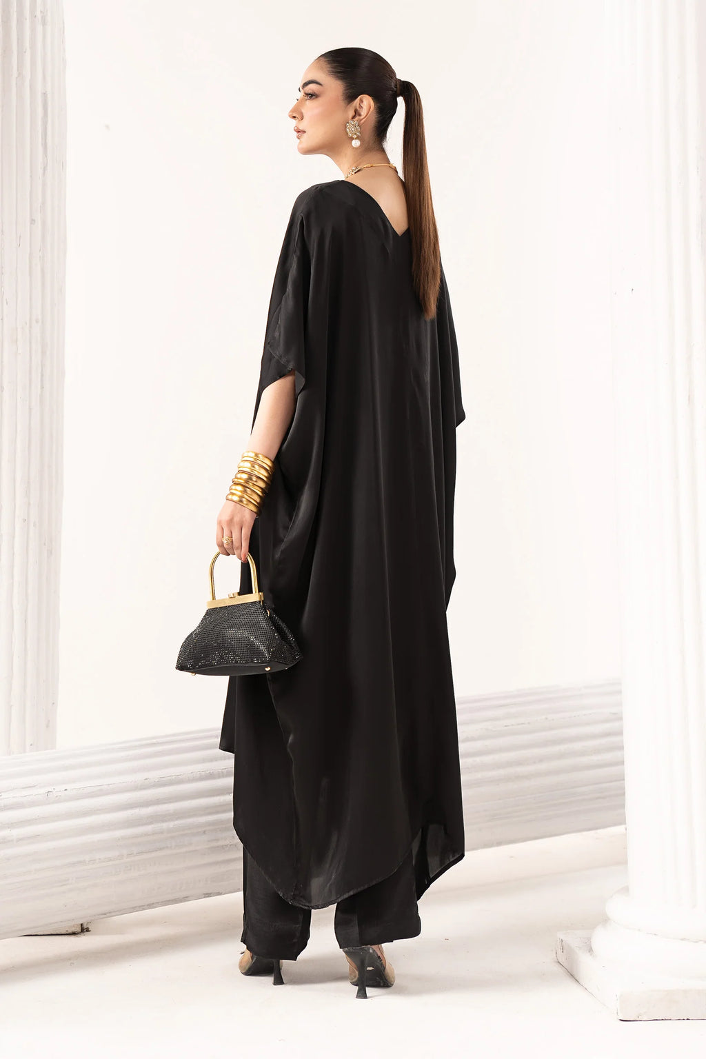 Maria.B. - 3 Piece Embroidered Satin Silk Suit