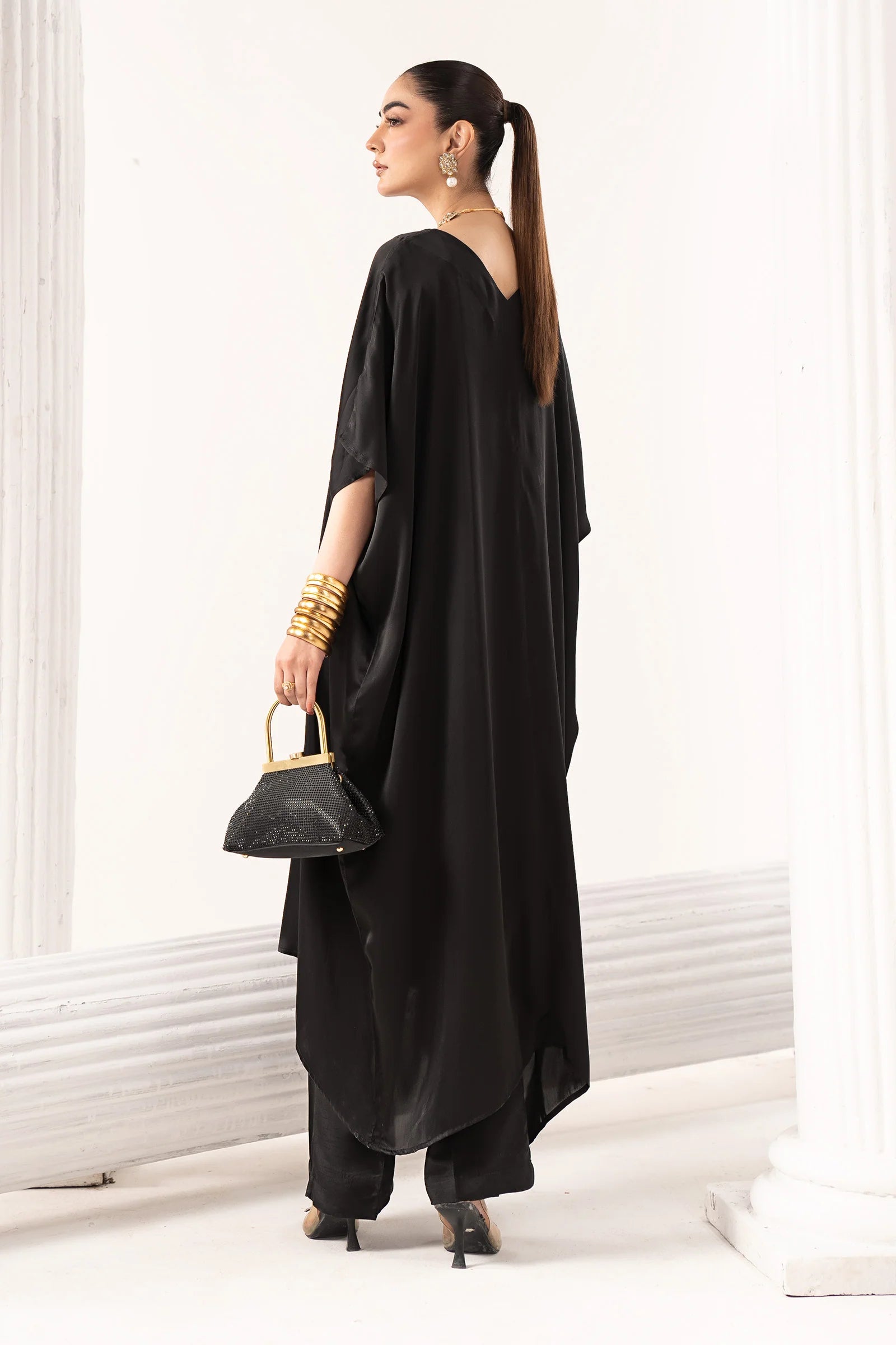 Maria.B. - 3 Piece Embroidered Satin Silk Suit