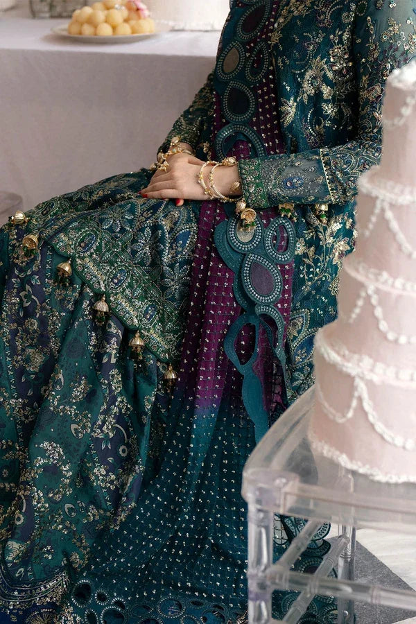 "Close-up of exquisite hand-worked embellishments, sequence highlights, and rich threadwork embroidery on Nureh NL-94 Amania shirt."