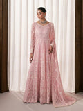 "Mirha Collections Gulaal Noa luxury embroidered stitched three-piece chiffon suit. Full-length front view featuring tailored shirt, embellished dupatta, and trousers."