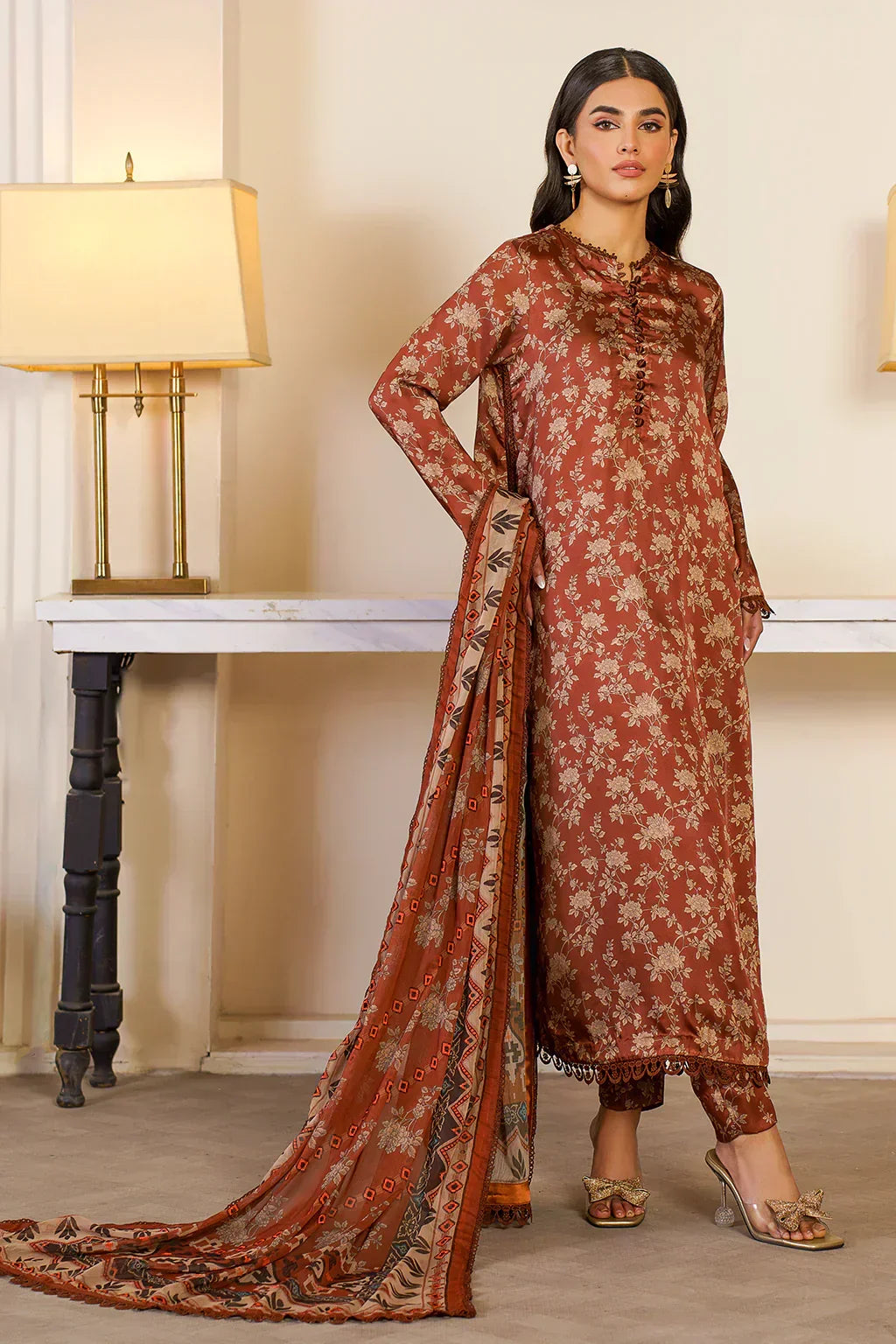 Zarif | Prints 24 | ZSP 06 BRONZE - Mirha Collections