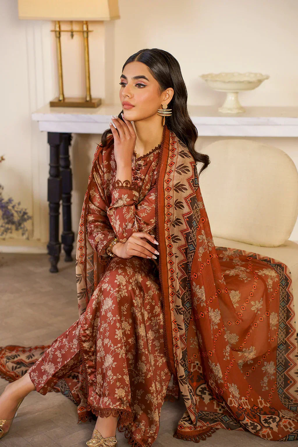 Zarif | Prints 24 | ZSP 06 BRONZE - Mirha Collections