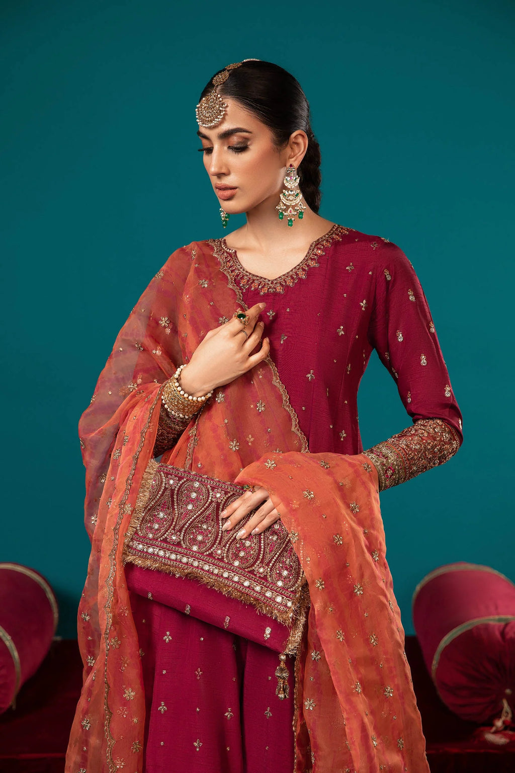 Maria.B. - 3 Piece Embroidered Suit