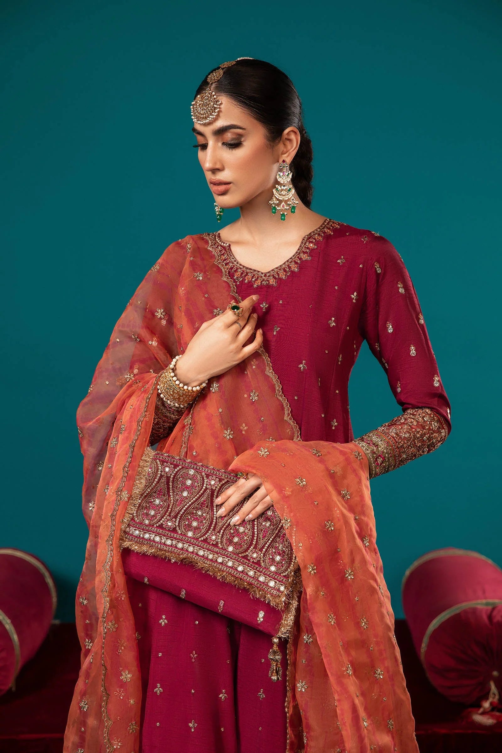 Maria.B. - 3 Piece Embroidered Suit