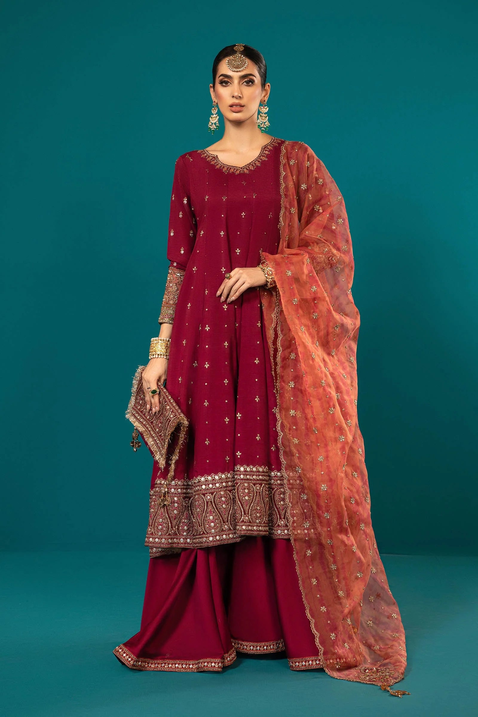 Maria.B. - 3 Piece Embroidered Suit