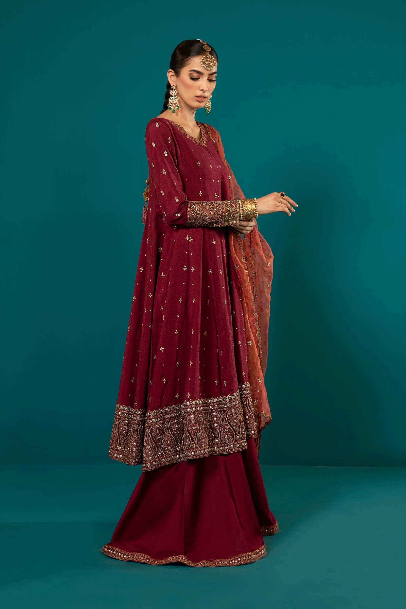 Maria.B. - 3 Piece Embroidered Suit