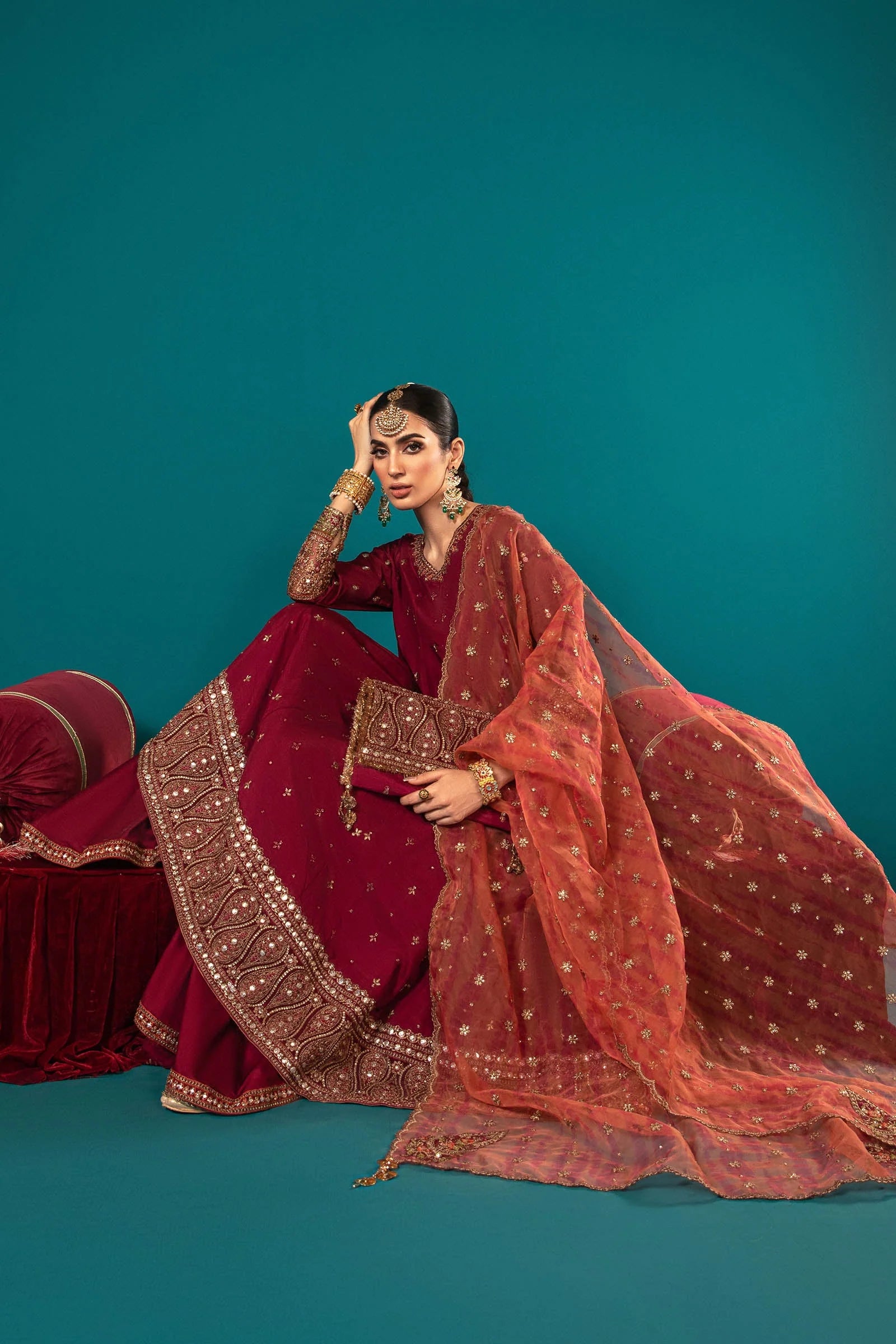 Maria.B. - 3 Piece Embroidered Suit