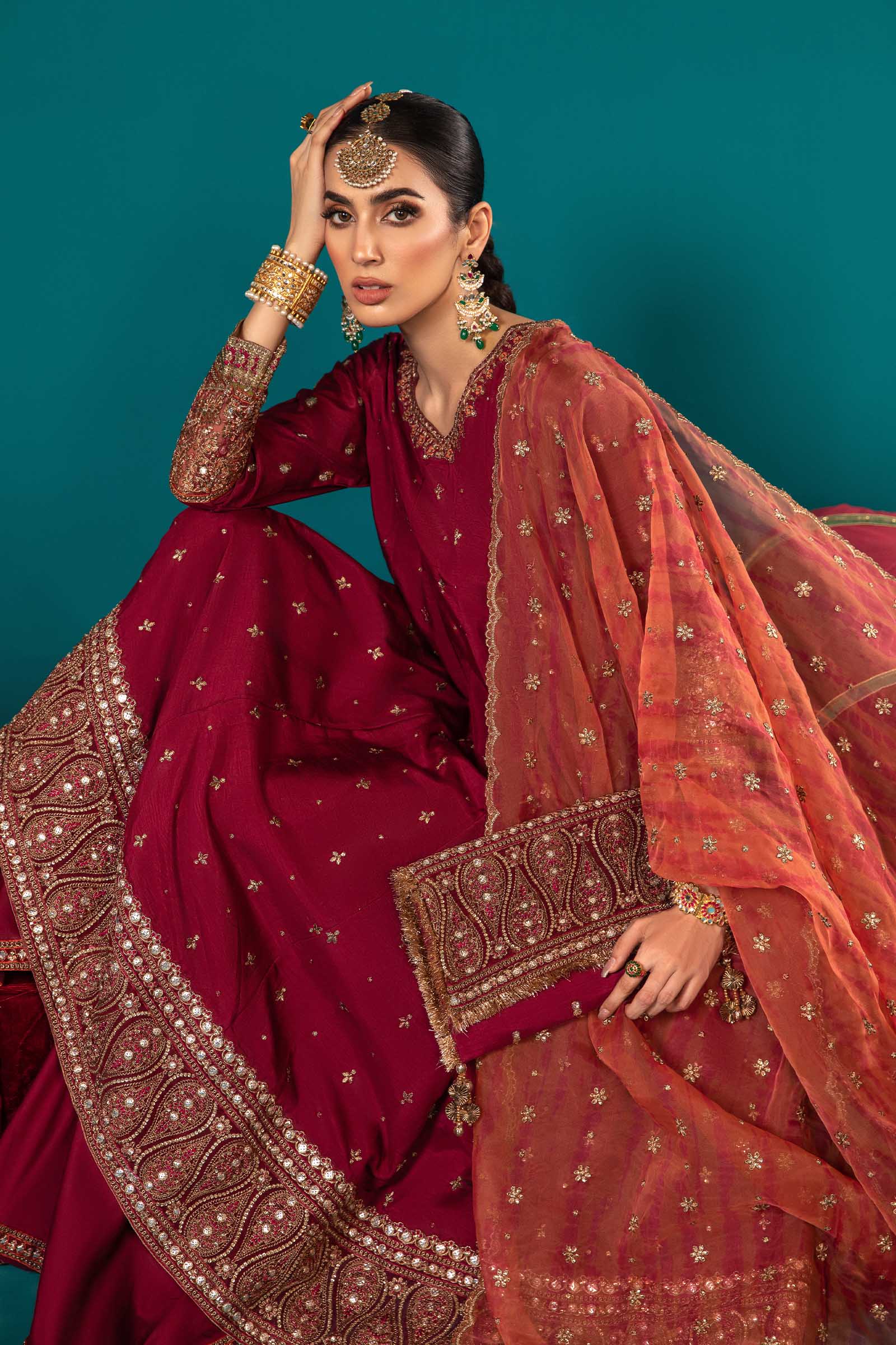 Maria.B. - 3 Piece Embroidered Suit