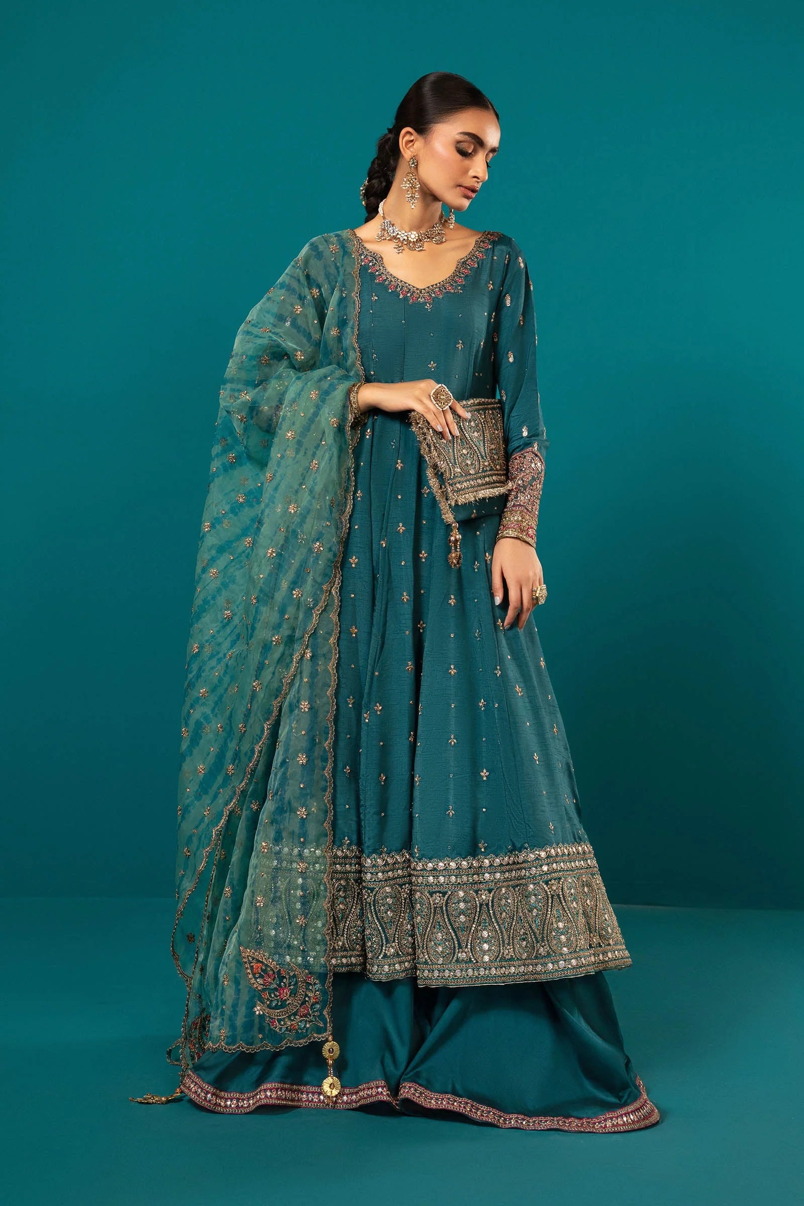 Maria.B. - 3 Piece Embroidered Suit
