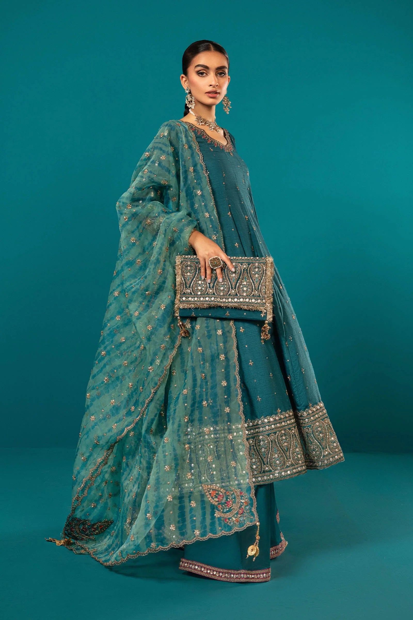 Maria.B. - 3 Piece Embroidered Suit