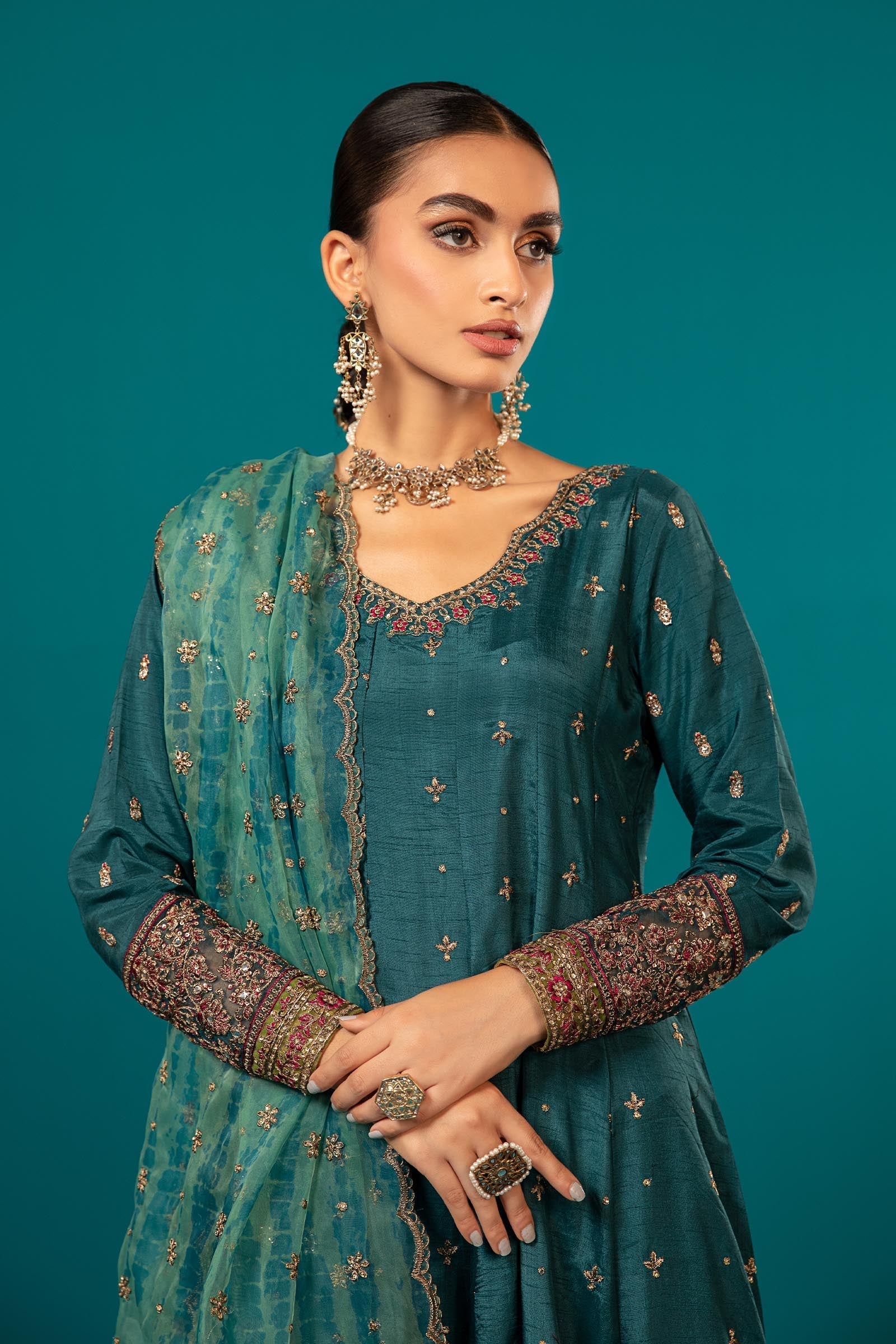 Maria.B. - 3 Piece Embroidered Suit