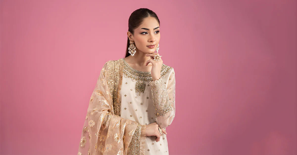 Maria.B. - 3 Piece Embroidered Organza Suit