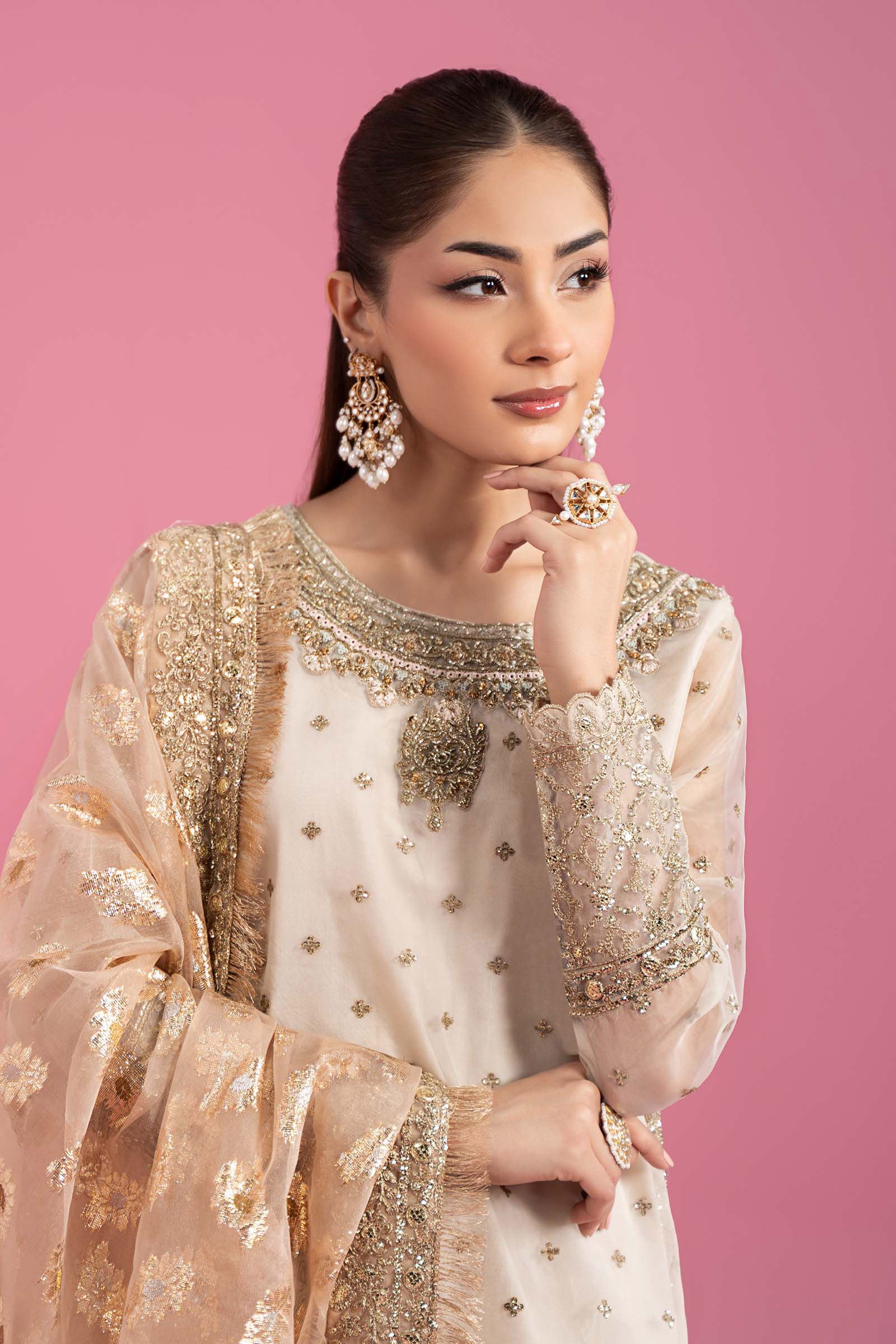 Maria.B. - 3 Piece Embroidered Organza Suit