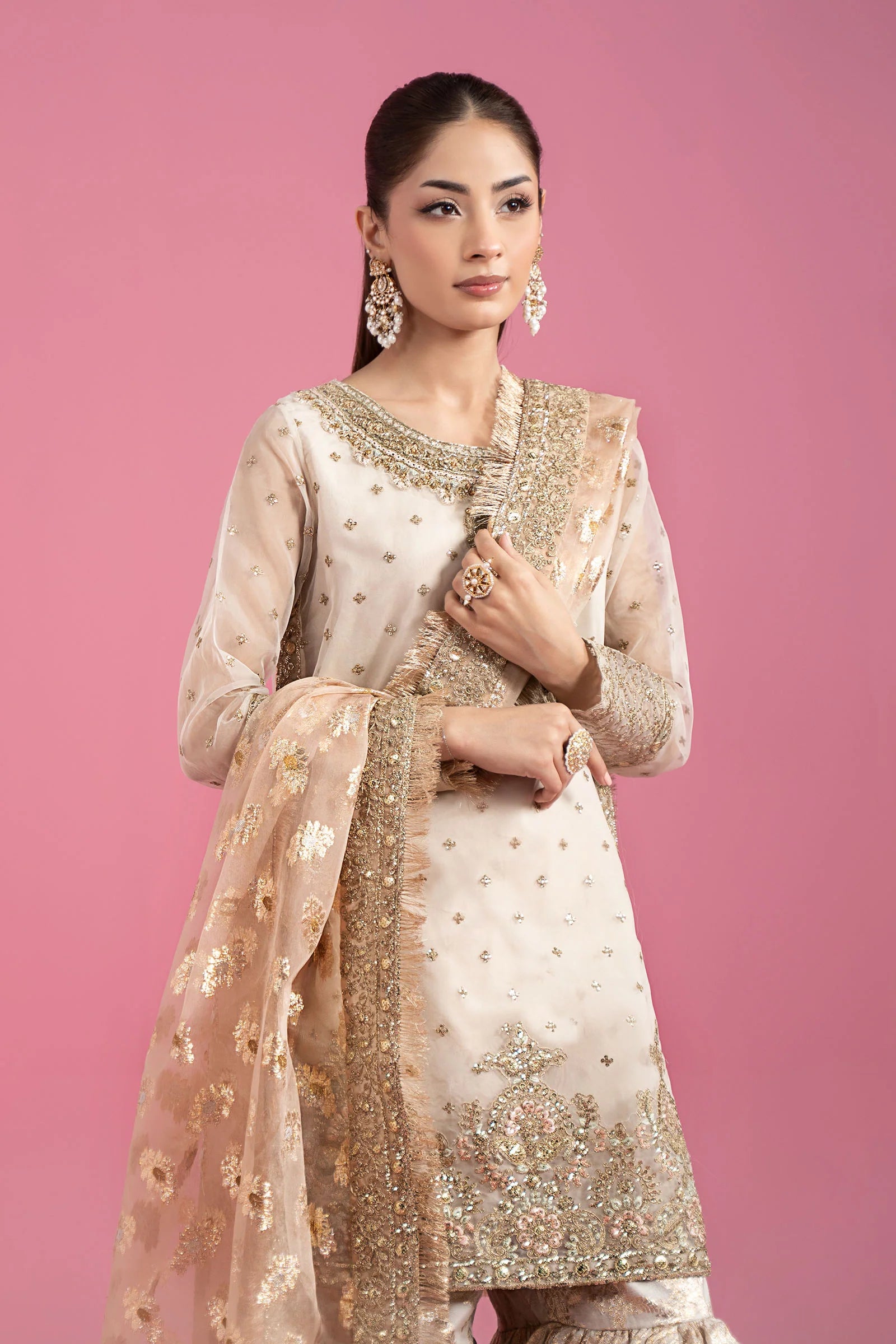 Maria.B. - 3 Piece Embroidered Organza Suit