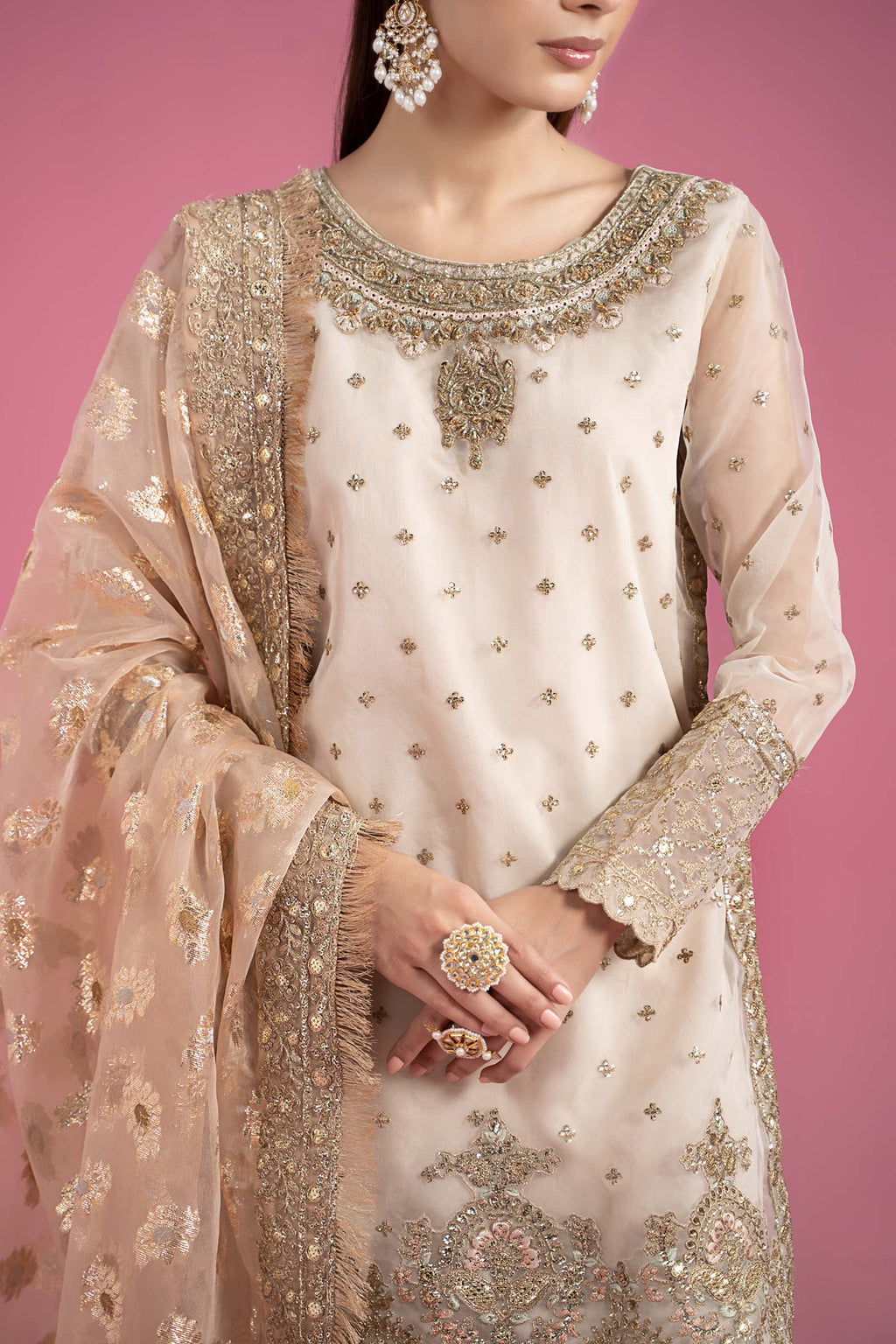 Maria.B. - 3 Piece Embroidered Organza Suit