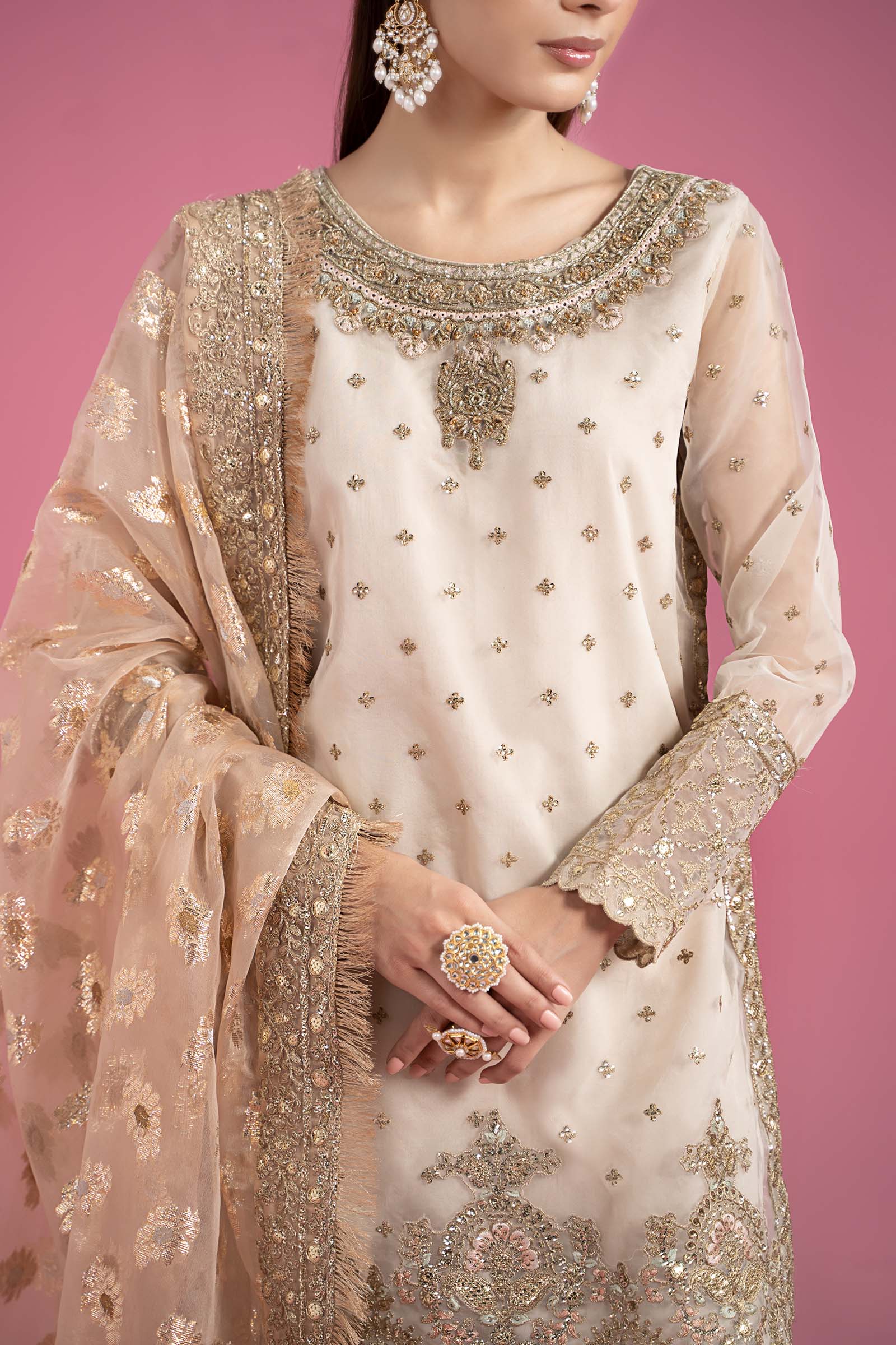 Maria.B. - 3 Piece Embroidered Organza Suit