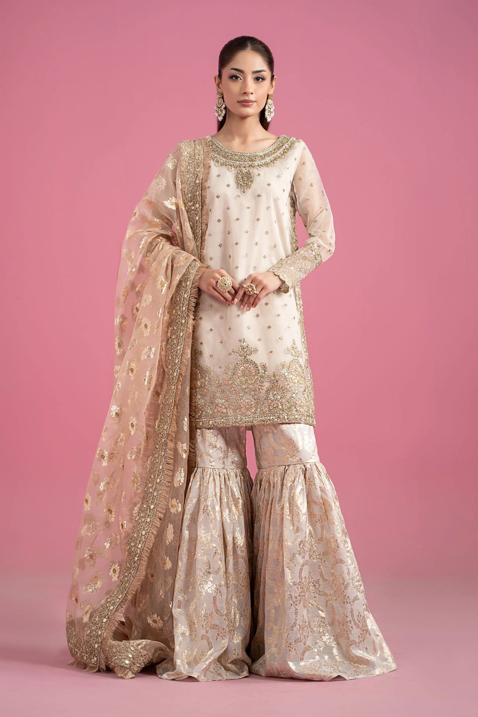 Maria.B. - 3 Piece Embroidered Organza Suit