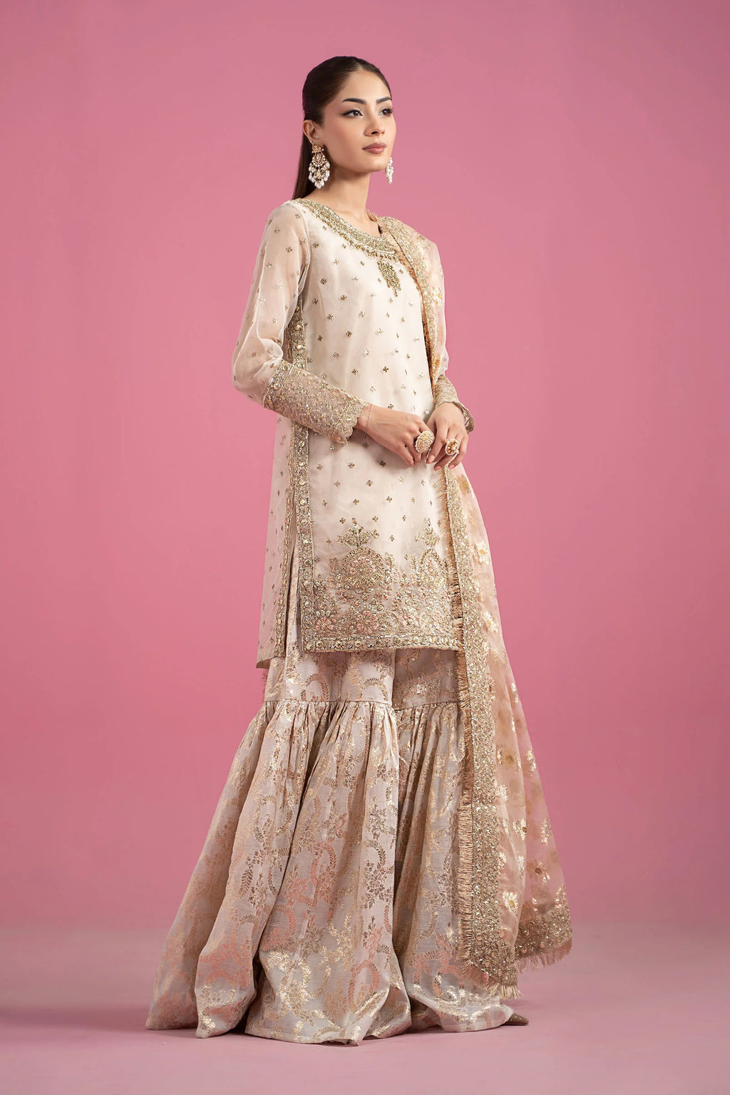 Maria.B. - 3 Piece Embroidered Organza Suit