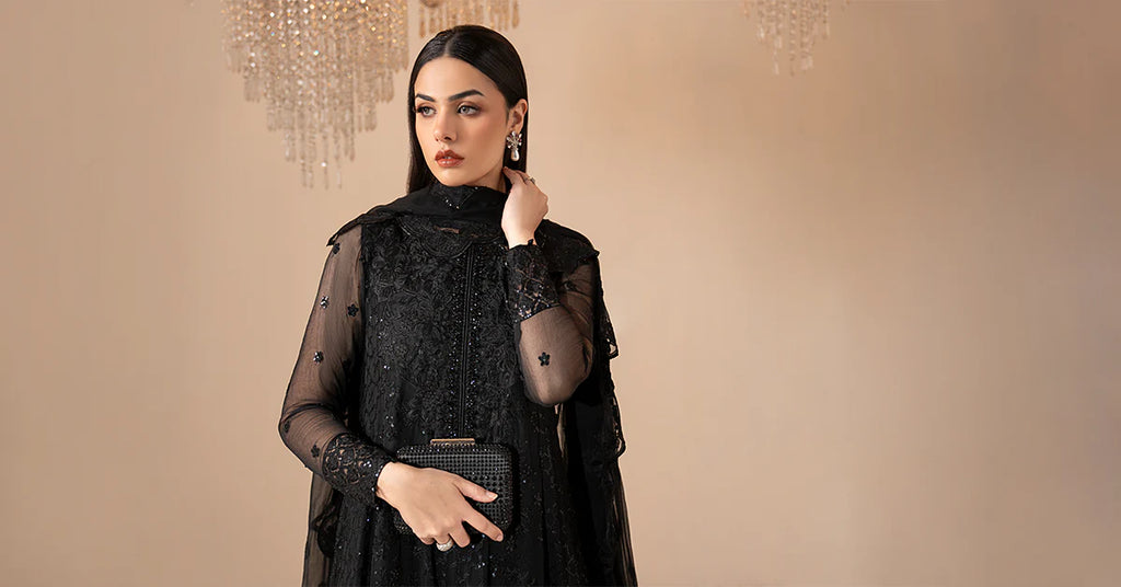 Maria.B. - 3 Piece Embroidered Chiffon Suit