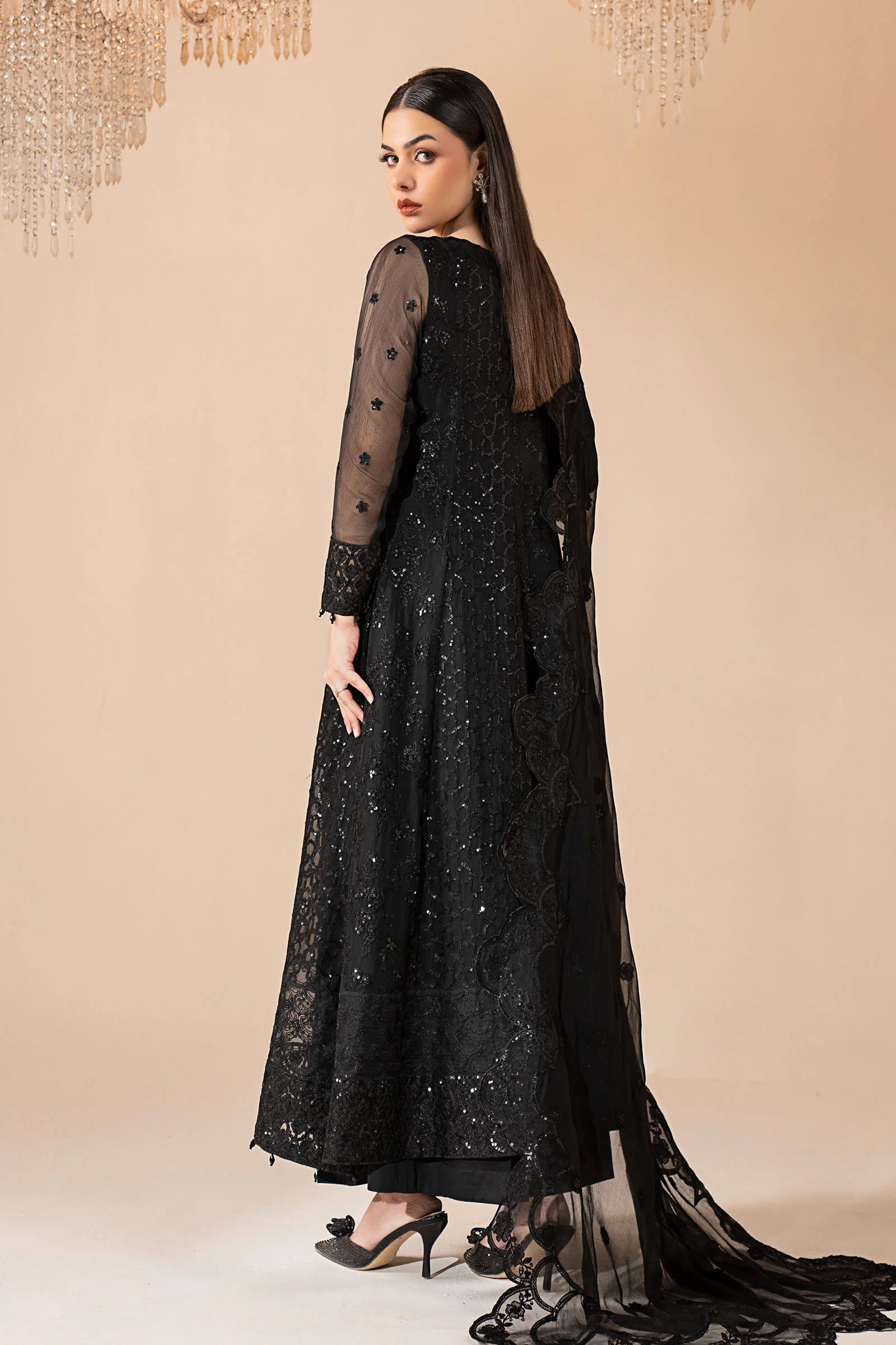 Maria.B. - 3 Piece Embroidered Chiffon Suit