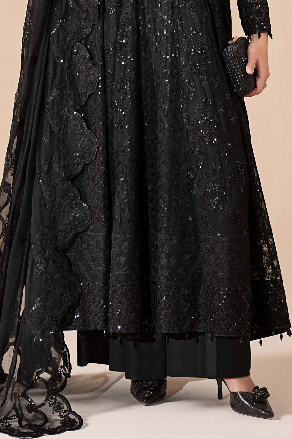Maria.B. - 3 Piece Embroidered Chiffon Suit