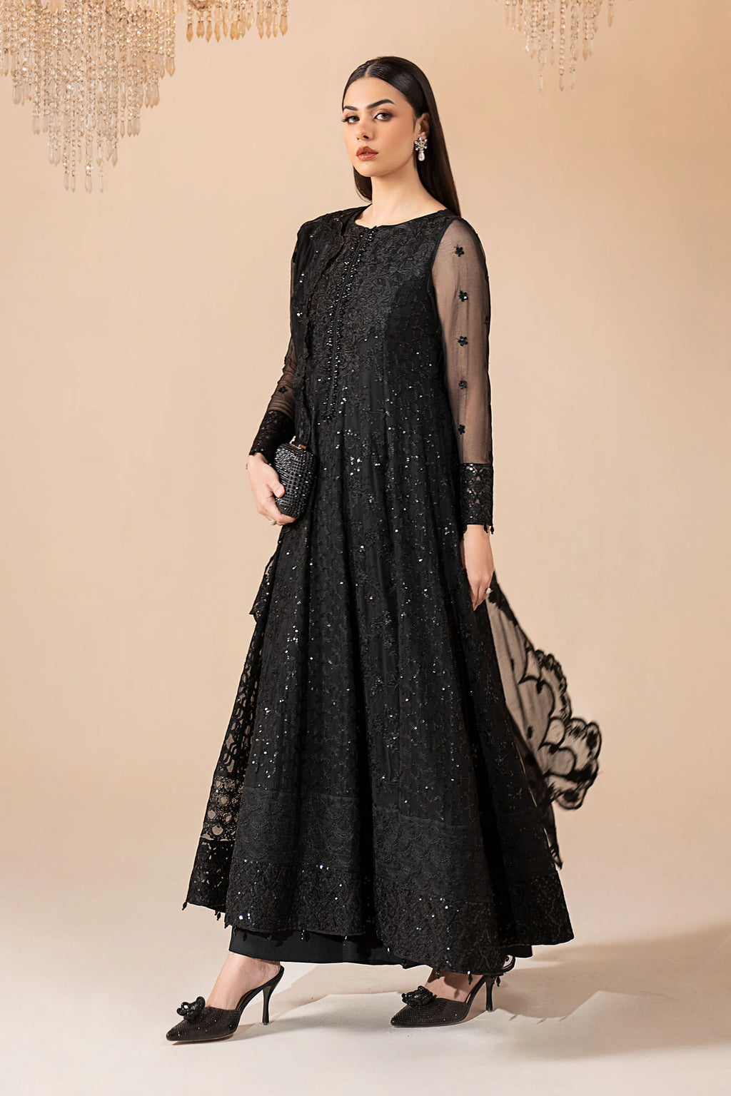 Maria.B. - 3 Piece Embroidered Chiffon Suit