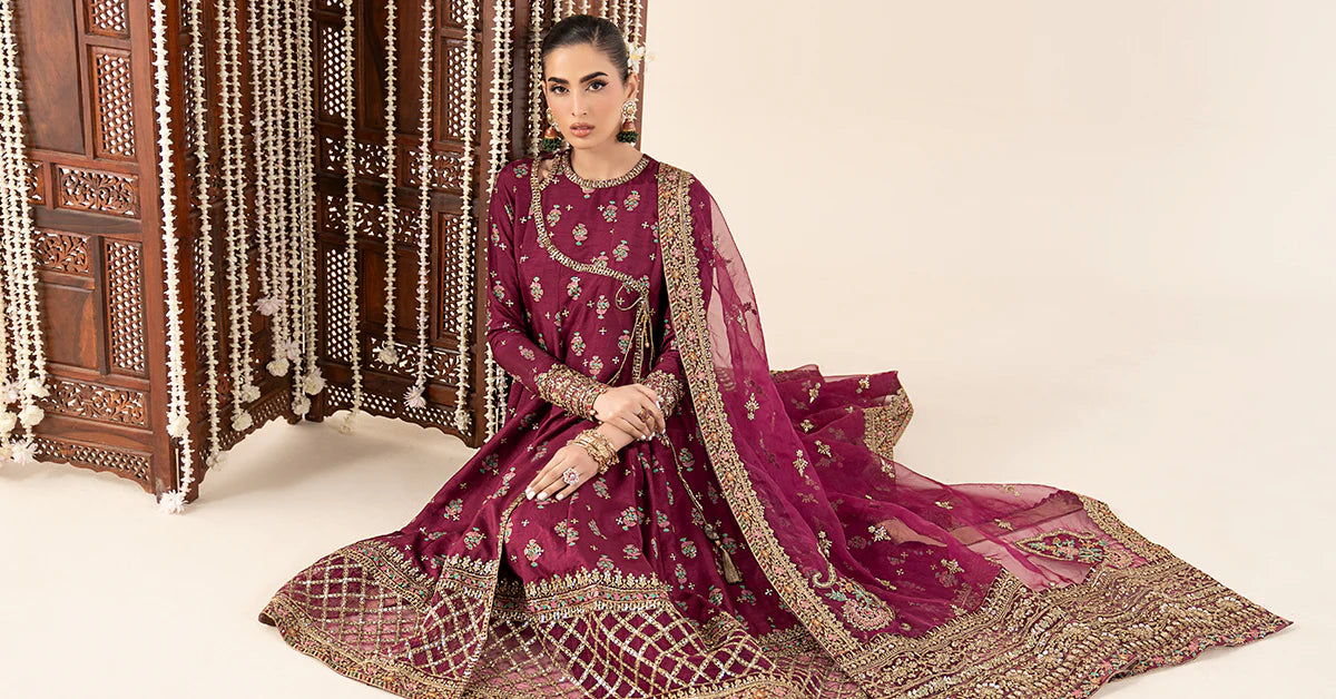 Maria.B. - 3 Piece Printed Raw Silk Suit
