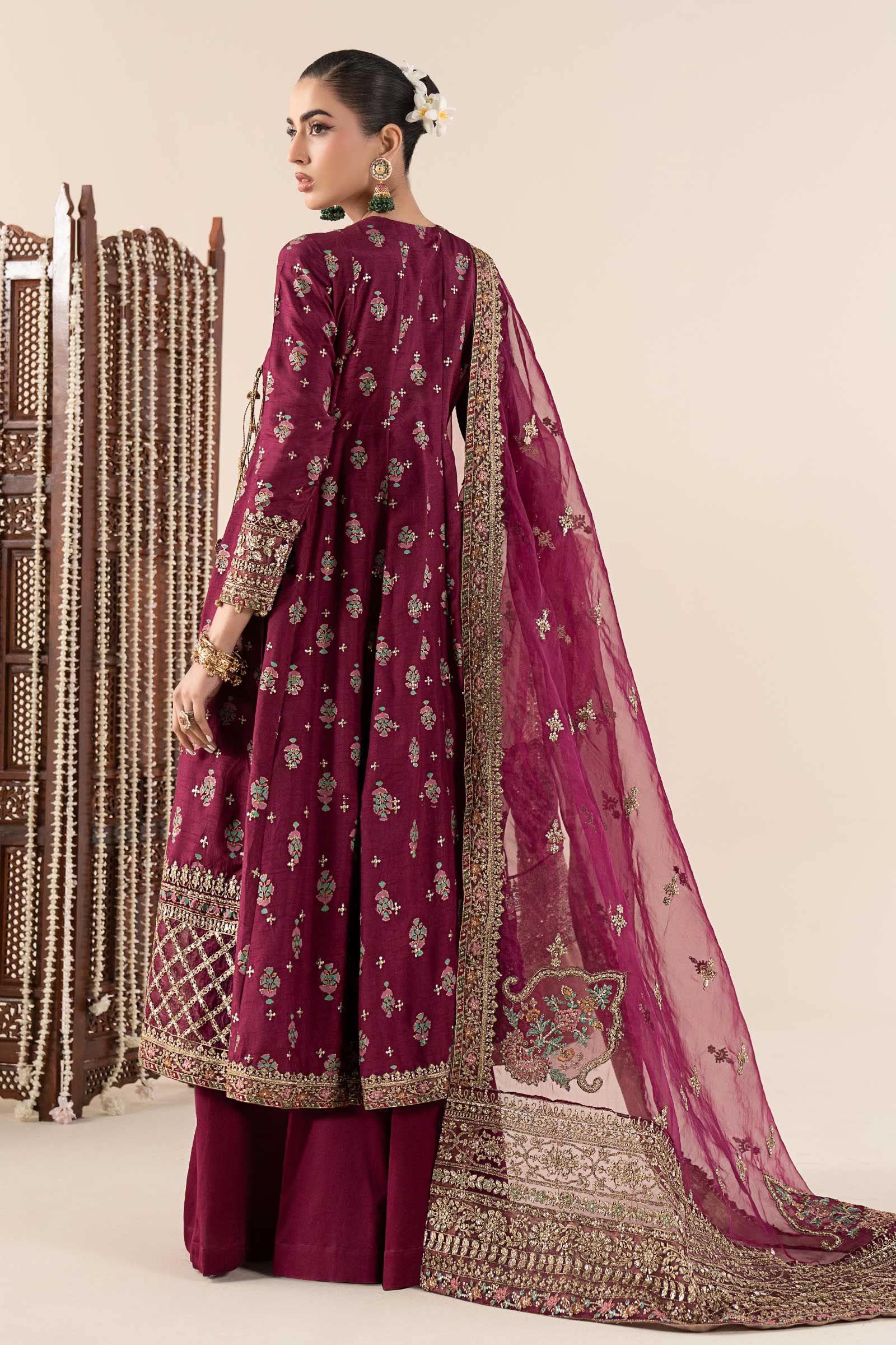 Maria.B. - 3 Piece Printed Raw Silk Suit