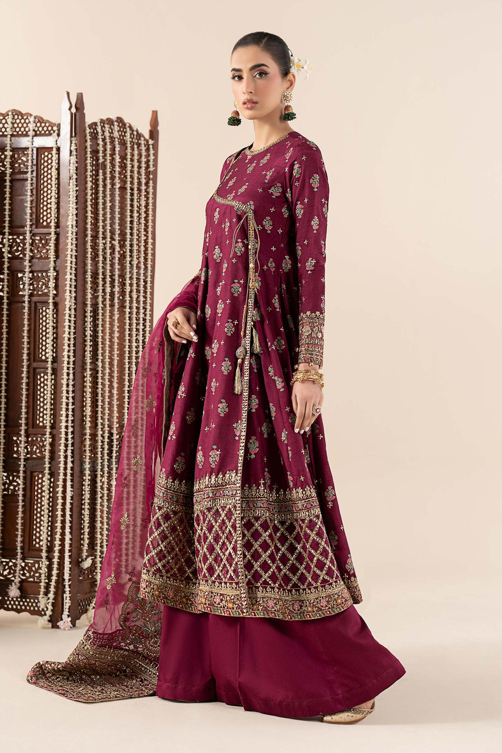 Maria.B. - 3 Piece Printed Raw Silk Suit